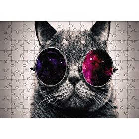 Cakapuzzle Gözlüklü Kedi 120 Parça Puzzle