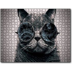 Cakapuzzle Gözlüklü Siyah Kedi ve Formüller 255 Parça Puzzle