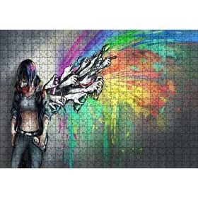 Cakapuzzle Graffiti Sanatçısı Kız ve Özgür Kalan Sanatı Mdf 500 Parça Puzzle