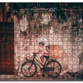 Cakapuzzle Grafiti Bisiklet Çocukları Görseli Mdf 1000 Parça Puzzle