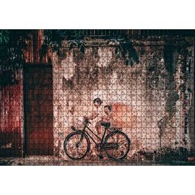 Cakapuzzle Grafiti Bisiklet Çocukları Görseli Mdf 1000 Parça Puzzle