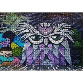 Cakapuzzle Grafiti Sokak Sanatı Baykuş Görseli 120 Parça Ahşap Puzzle