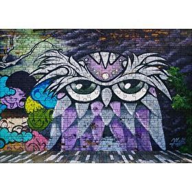 Cakapuzzle Grafiti Sokak Sanatı Baykuş Görseli 120 Parça Ahşap Puzzle