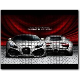 Cakapuzzle Gri Bugatti Venom Ön ve Arka Görünüş Mdf 1000 Parça Puzzle