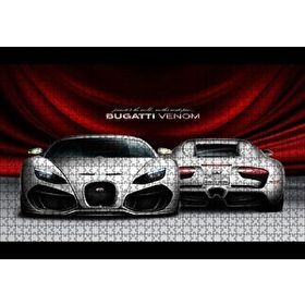 Cakapuzzle Gri Bugatti Venom Ön ve Arka Görünüş Mdf 1000 Parça Puzzle