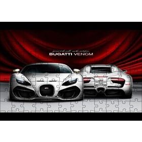 Cakapuzzle Gri Bugatti Venom Ön ve Arka Görünüş Mdf 120 Parça Puzzle