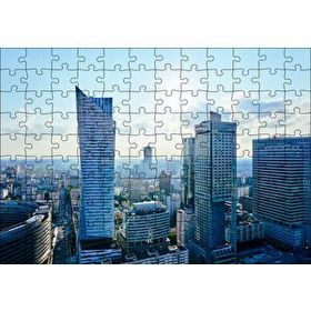 Cakapuzzle Gri Mavi Şehir Manzarası 120 Parça Ahşap Puzzle
