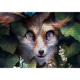 Cakapuzzle Gri Tilki Yağlı Boya Resmi 120 Parça Ahşap Puzzle