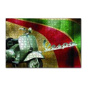 Cakapuzzle Gri Vespa Motorsiklet Vintage 120 Parça Ahşap Puzzle