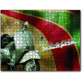 Cakapuzzle Gri Vespa Motorsiklet Vintage 120 Parça Ahşap Puzzle