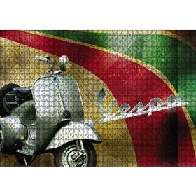 Cakapuzzle Gri Vespa Motorsiklet Vintage 120 Parça Ahşap Puzzle