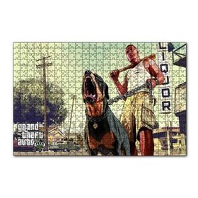Cakapuzzle GTA 5 Franklin ve Chop 120 Parça Ahşap Puzzle