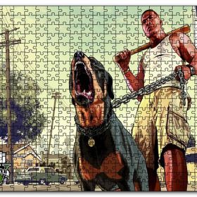 Cakapuzzle Gta 5 Franklin ve Chop Mdf 120 Parça Puzzle