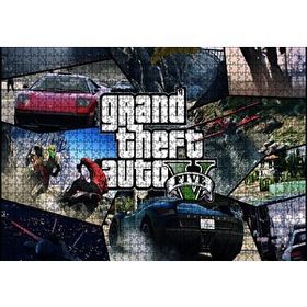 Cakapuzzle GTA 5 Görevler Kompozisyon 120 Parça Ahşap Puzzle