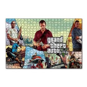 Cakapuzzle GTA 5 Michael Franklin ve Trevor Kompozisyon 120 Parça Ahşap Puzzle