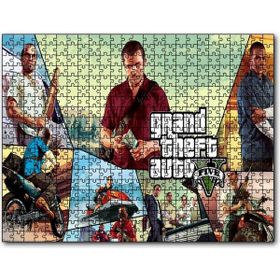 Cakapuzzle Gta 5 Michael Franklin ve Trevor Kompozisyon Mdf 120 Parça Puzzle