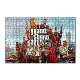 Cakapuzzle Gta 5 Oyun Posteri Tüm Karakterler Mdf 120 Parça Puzzle