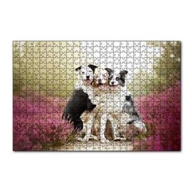 Cakapuzzle Gülerek Poz Veren Sevimli Köpekler ve Çiçekler 120 Parça Ahşap Puzzle