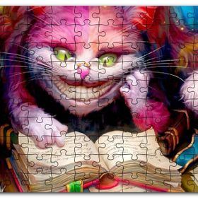 Cakapuzzle Gülümseyen Kedi Alice Harikalar Diyarı Görsel Mdf 1000 Parça Puzzle