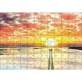 Cakapuzzle Gün Batımı Çiftler Elele 120 Parça Ahşap Puzzle