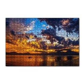 Cakapuzzle Gün Batımı Doğa Tekne 120 Parça Ahşap Puzzle