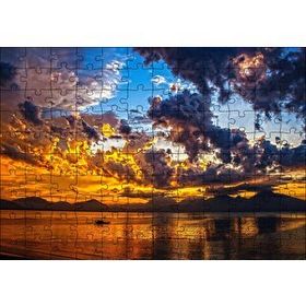 Cakapuzzle Gün Batımı Doğa Tekne 120 Parça Ahşap Puzzle