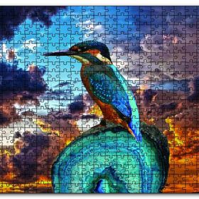 Cakapuzzle Gün Batımı Yalı Çapkını Kuş Ahşap 500 Parça Puzzle