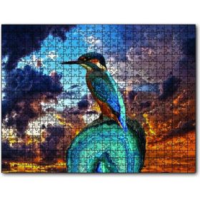 Cakapuzzle Gün Batımı Yalı Çapkını Kuş Ahşap 500 Parça Puzzle