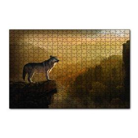 Cakapuzzle Gün Batımında Yalnız Kurt 120 Parça Ahşap Puzzle