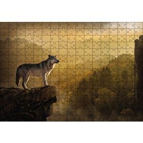 Cakapuzzle Gün Batımında Yalnız Kurt Ahşap 255 Parça Puzzle