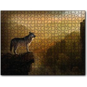 Cakapuzzle Gün Batımında Yalnız Kurt Mdf 120 Parça Puzzle