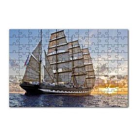 Cakapuzzle Gün Batımında Yelkenli Gemi 120 Parça Ahşap Puzzle