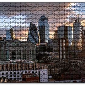 Cakapuzzle Günbatımı Bulutlu Gökler ve Şehir Mdf 500 Parça Puzzle