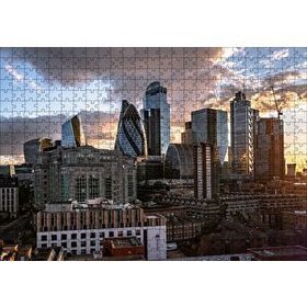 Cakapuzzle Günbatımı Bulutlu Gökler ve Şehir Mdf 500 Parça Puzzle