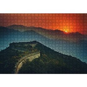 Cakapuzzle Günbatımı Çin Seddi Mdf 500 Parça Puzzle