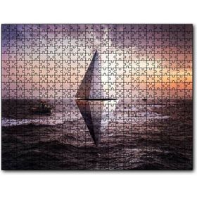 Cakapuzzle Günbatımı Deniz Kristal Üçgen 3d 120 Parça Puzzle