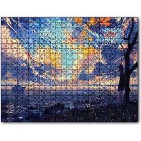 Cakapuzzle Günbatımı Deniz Yelkenliler Kız Alacalı Gökyüzü Mdf 255 Parça Puzzle