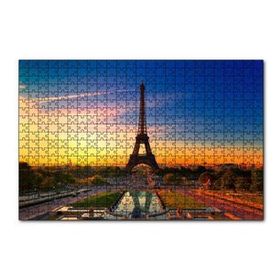 Cakapuzzle Günbatımı Eyfel Kulesi ve Bulutlu Gökler 120 Parça Ahşap Puzzle