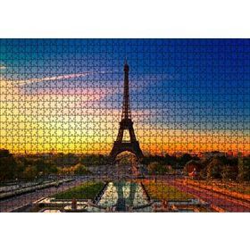 Cakapuzzle Günbatımı Eyfel Kulesi ve Bulutlu Gökler 120 Parça Ahşap Puzzle