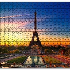 Cakapuzzle Günbatımı Eyfel Kulesi ve Bulutlu Gökler Mdf 1000 Parça Puzzle