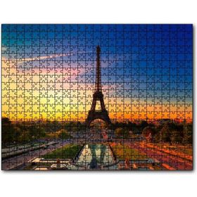 Cakapuzzle Günbatımı Eyfel Kulesi ve Bulutlu Gökler Mdf 1000 Parça Puzzle