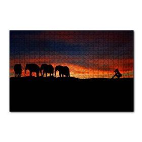 Cakapuzzle Günbatımı Filler ve Safari Fotoğrafçısı 120 Parça Ahşap Puzzle