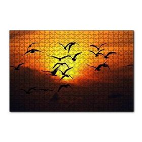 Cakapuzzle Günbatımı Kuşlar Silüet 120 Parça Ahşap Puzzle