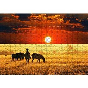 Cakapuzzle Günbatımı Savanada Zebralar 255 Parça Puzzle
