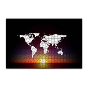 Cakapuzzle Günbatımı ve Dünya Haritası 120 Parça Puzzle