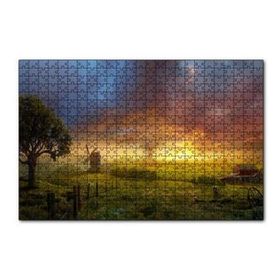 Cakapuzzle Günbatımı Yeldeğirmeni ve Hortum 120 Parça Ahşap Puzzle