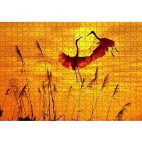Cakapuzzle Günbatımında Balıkçılların Dansı 120 Parça Ahşap Puzzle
