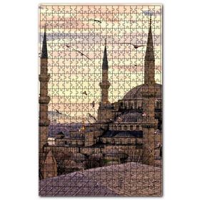 Cakapuzzle Günbatımında İstanbul Camisi ve Martılar Ahşap 1000 Parça Puzzle