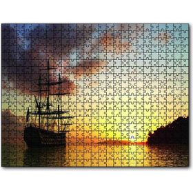 Cakapuzzle Günbatımında Kalyon Ahşap 1000 Parça Puzzle