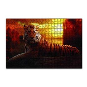 Cakapuzzle Günbatımında Kaplan 120 Parça Ahşap Puzzle